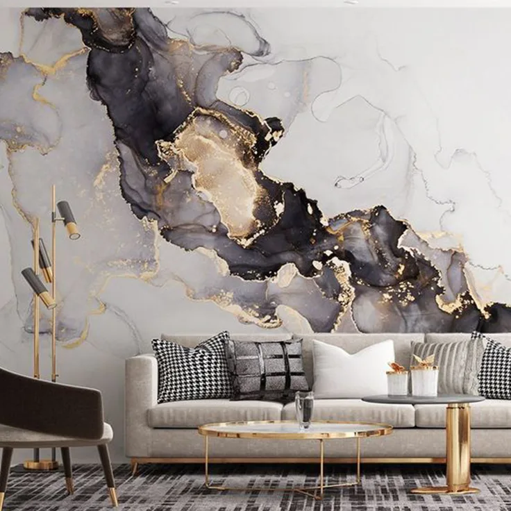 inspirasi pemasangan pvc marble - ruang tamu